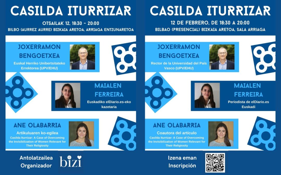 Casilda Iturrizarri buruzko artikulu zientifikoaren inguruko ekitaldia